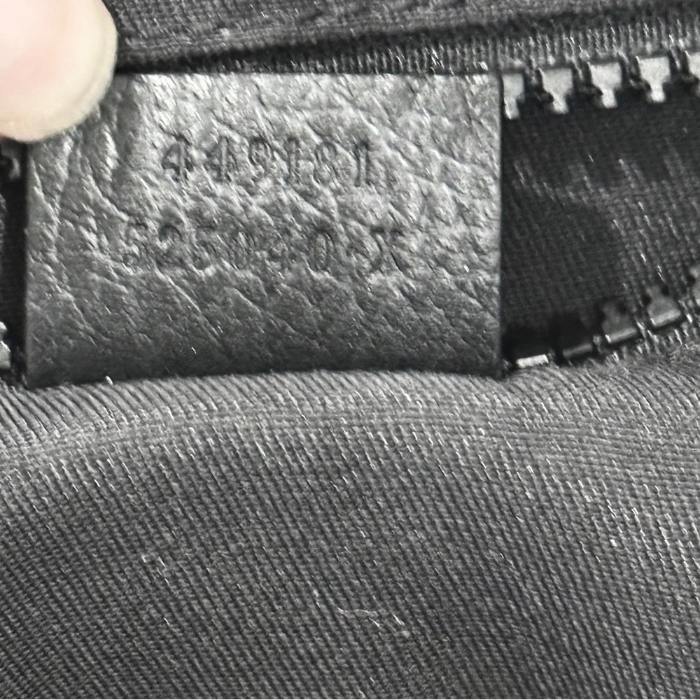 GUCCI Logo Leather Logo Nylon schoolbag Backpack Black - Picture 12 of 14